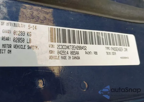 2014 Dodge Charger Police from USA, damaged, VIN 2C3CDXKT2EH288452